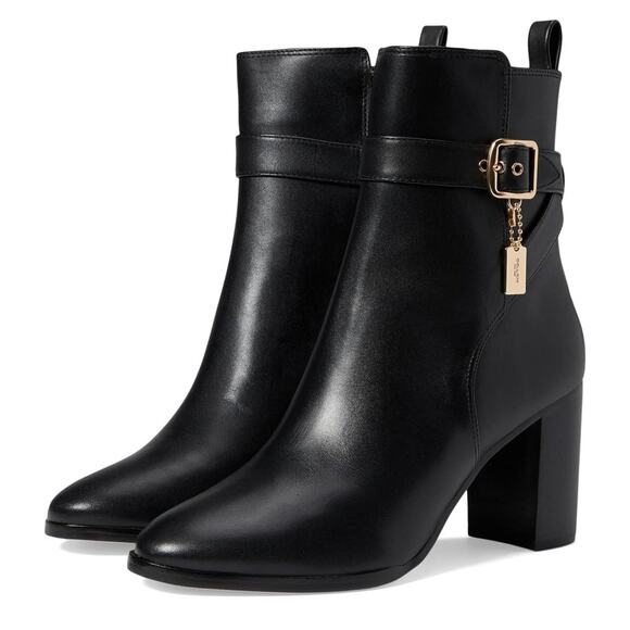 COACH Olivia Leather Bootie Size 5 Designer Boots CD157 Women's, Ladies 5B - Picture 1 of 8